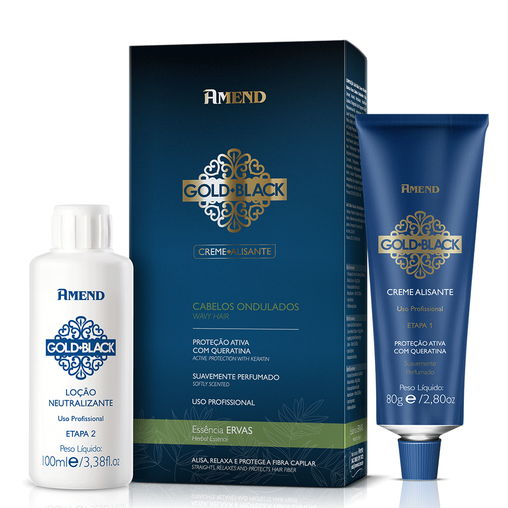 Kit Creme Alisante Amend Gold Black Ervas